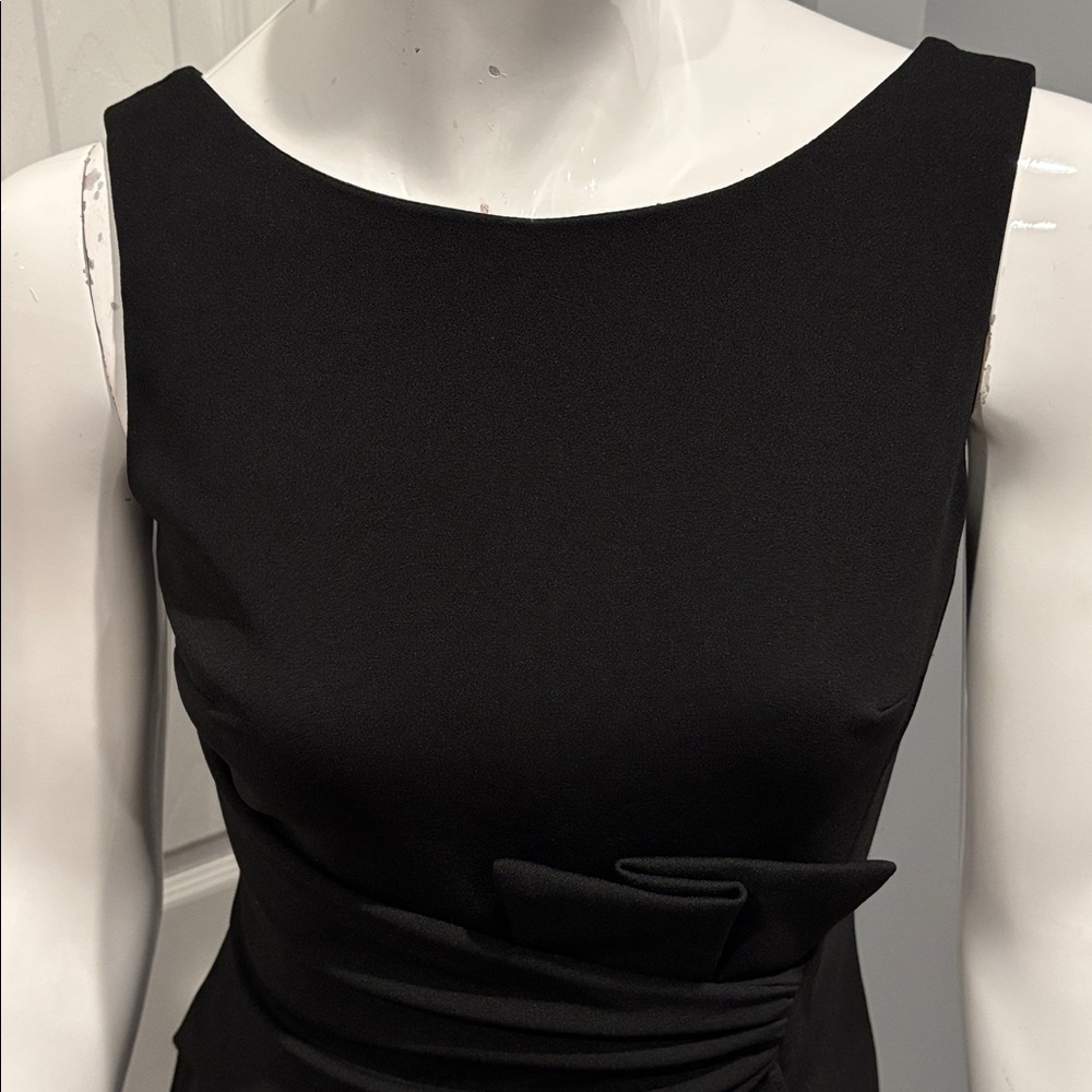 Betsy & Adam Black Sleeveless Ruffle-Front Maxi Dress - Picture 3 of 11